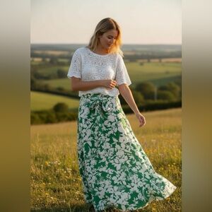 Cottage Core Ann Taylor Floral A-Line Skirt Size 2